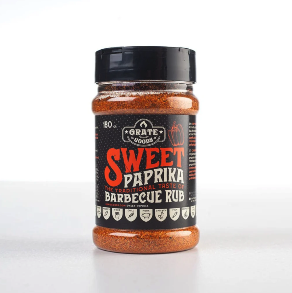 grate goods sweet paprika rub