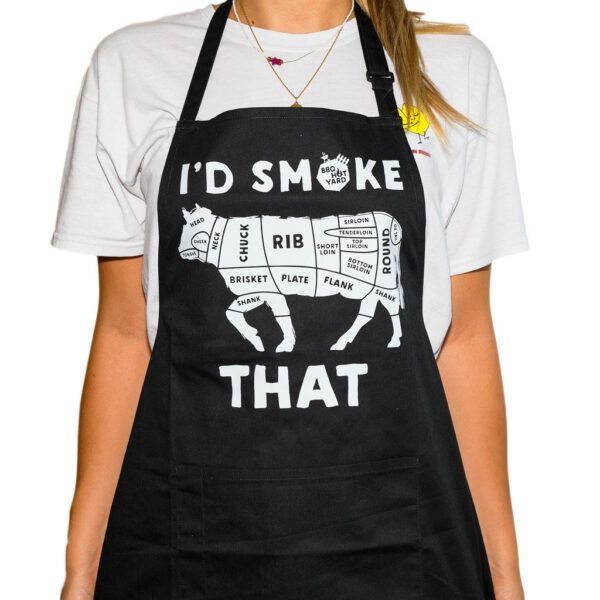 BBQ pregača I'd smoke that - crna