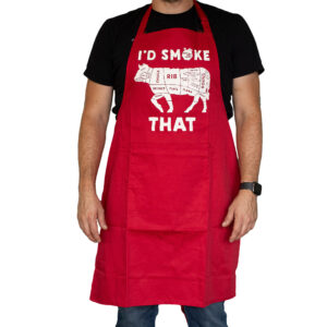 BBQ pregača I'd smoke that - crvena
